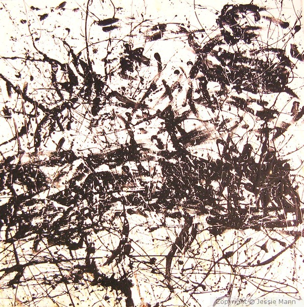 black and white #6 24x24 oil on panel 