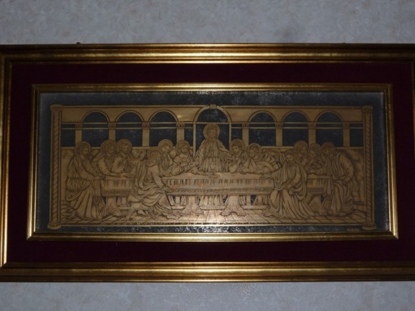 THE LAST SUPPER picture by BRUBER Bruno glass gold