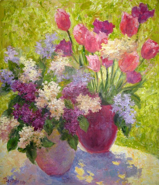 Still life with tulips