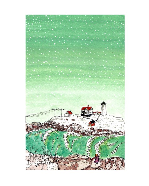 Snowy Cape Neddick, Maine