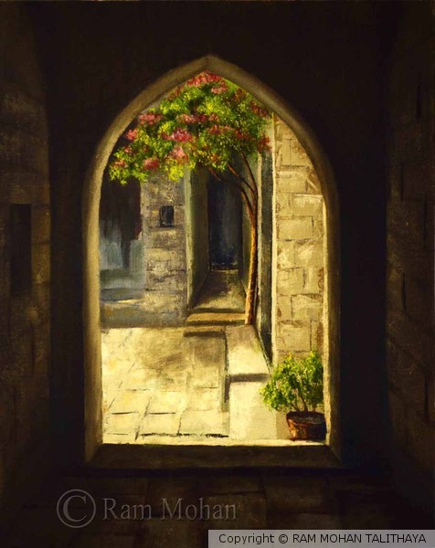 INDIAN PERSPECTIVE OIL PAINTING
