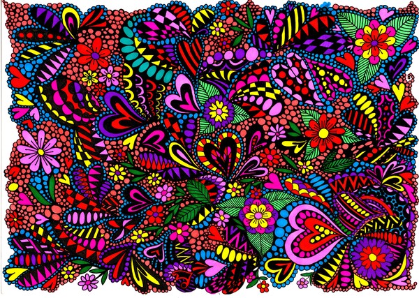 hearts and flowers explosion