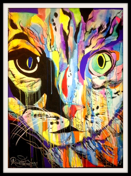 Two faced twisted circus cat by Russell Frantom