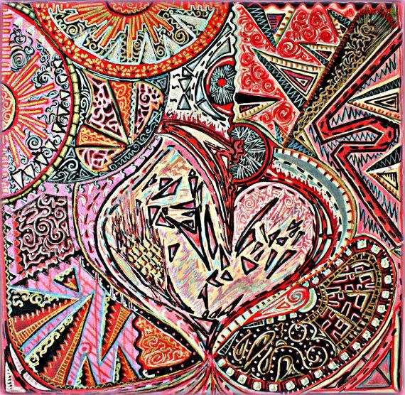 ORIGINAL Abstract Art Large Acrylic Painting - 'M