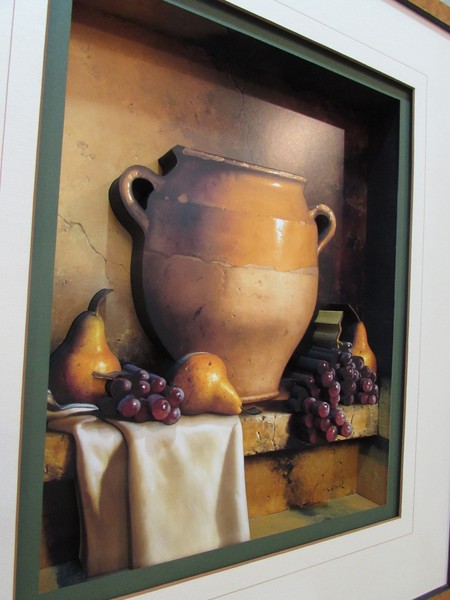 3D Tuscan Jars and Pears Still Life Close Up