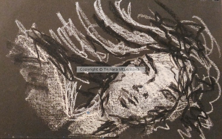 Lady- naiad. Black and White.