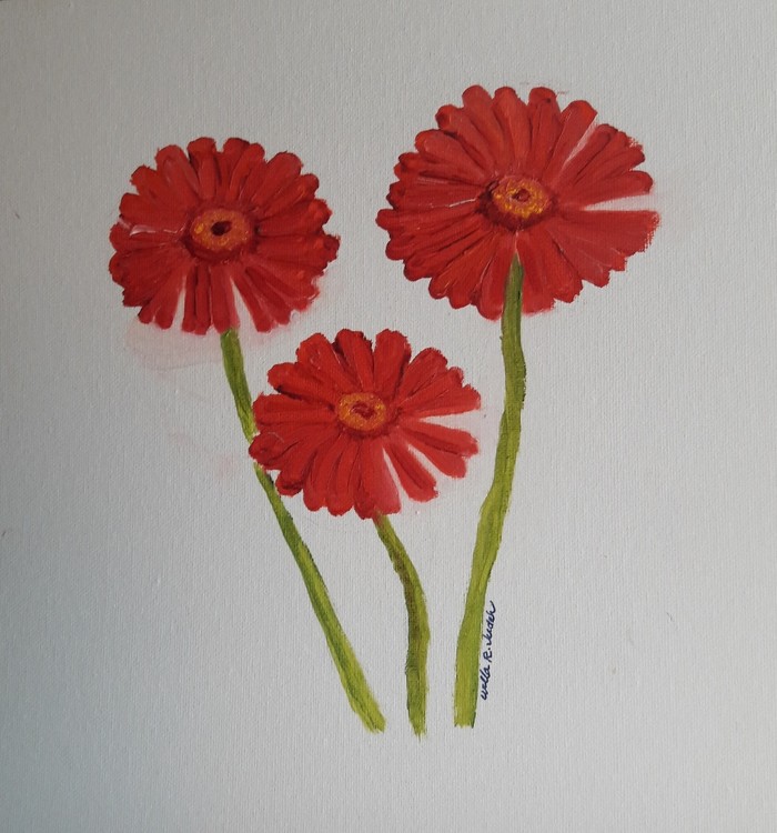 Three Red Gerberas