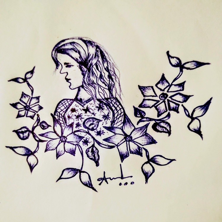 Pen art... @@@girl@@
