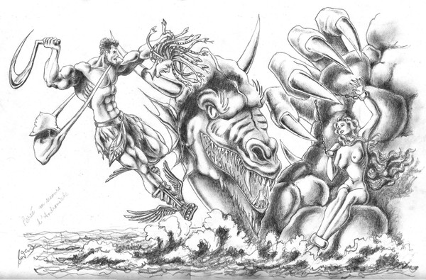 Perseus rescues Andromeda
