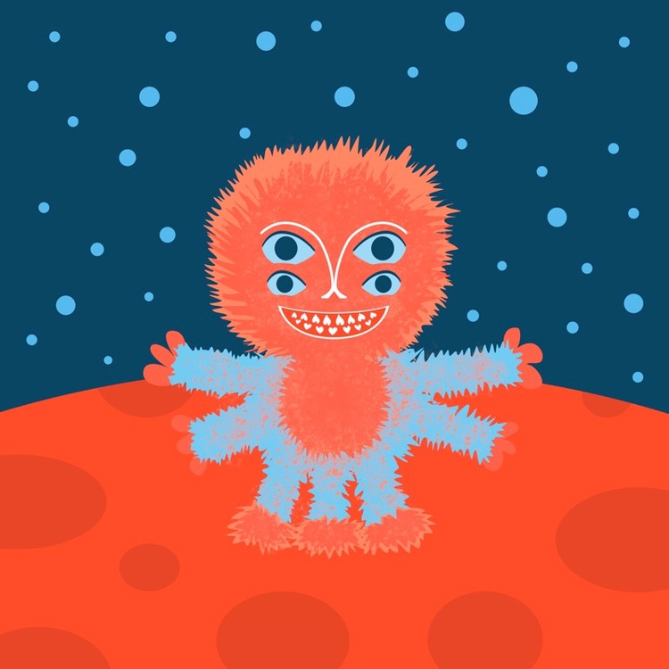 Fluffy Cartoon Alien
