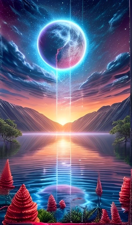 A beautiful landscape to admire and good for traveling in the imagination.