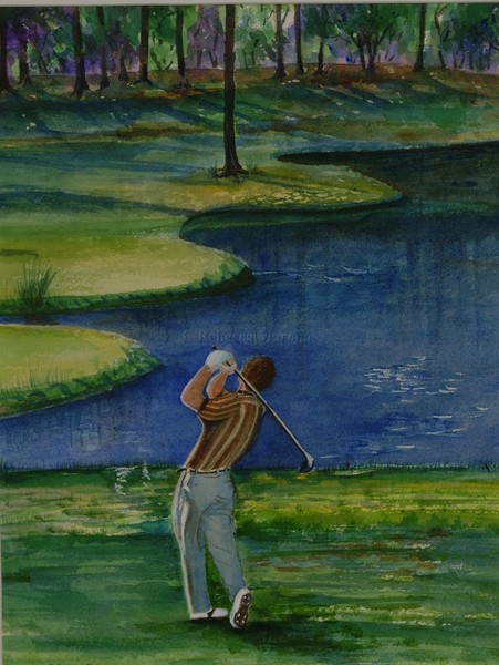 Golfer Driving A Long Shot
