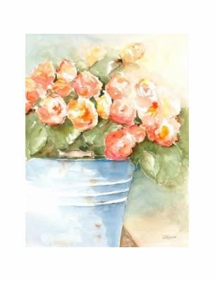 roses in bucket