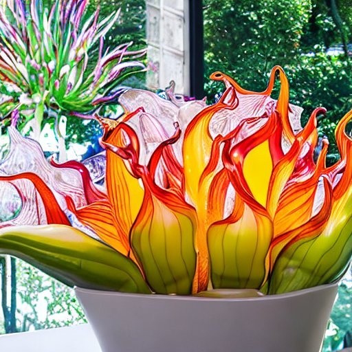 Rainbow glass flowers