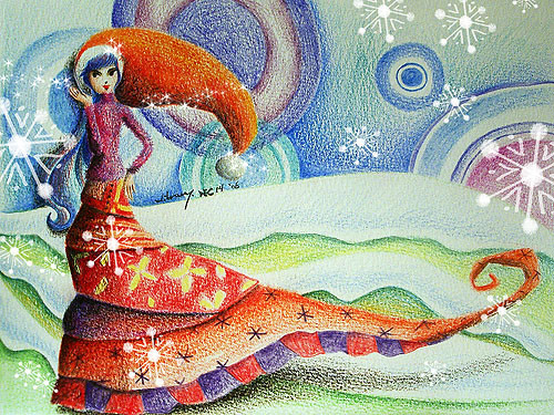 wishes as snow falling down