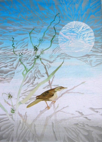 Grasshopper Warbler and Branched Burr Reed