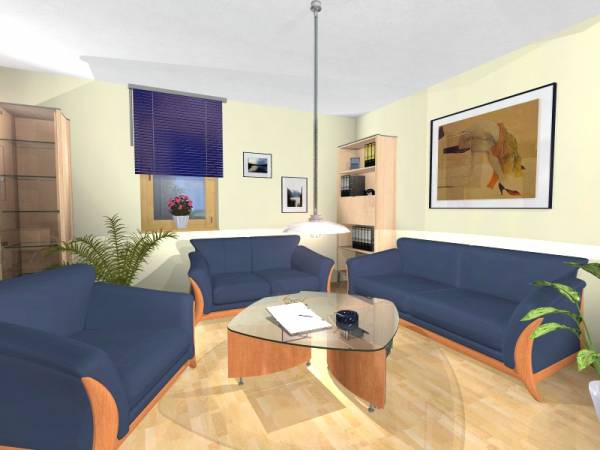 Wohzimmer mit Design-Möbeln