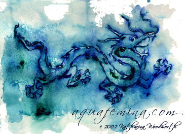 Running Dragon Watercolor