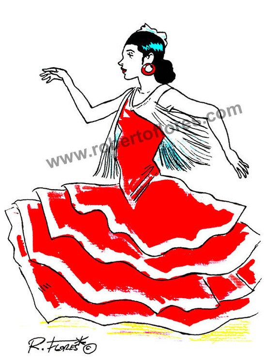 dibujo boceto flamenco ballet dance folclore danza 2 watermark