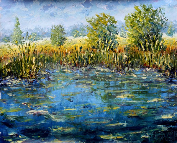 SEAscape - painting with oil and palette knife.