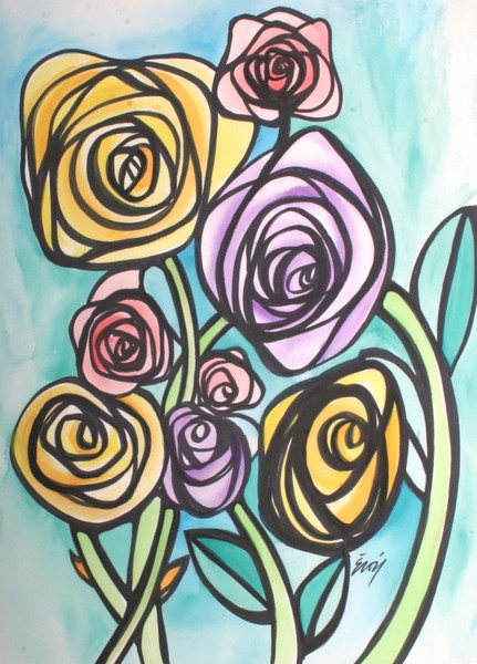 abstract roses