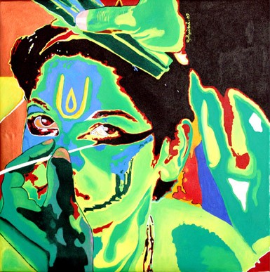 krishna is doing makeup.