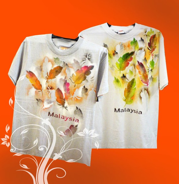 Hand painted T shirt feather series