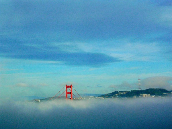 View from the last rung on the Golden Gate Bridge