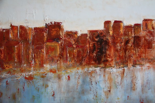 Village clinging to the mountain (60x40)