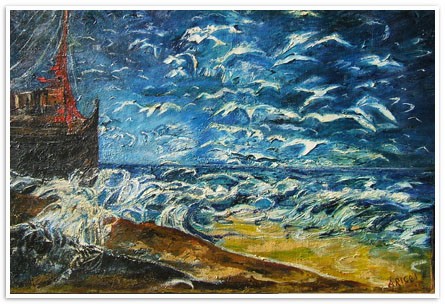 Seagulls in the storm