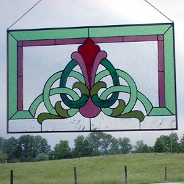 The Castle Keep a large stained glass panel