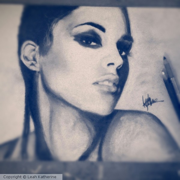 Alicia Keys Charcoal Portrait