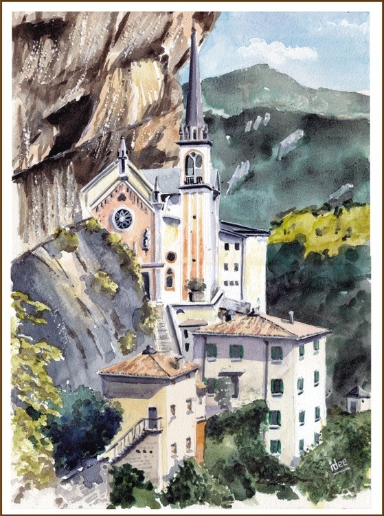 Monastery against the rock wall