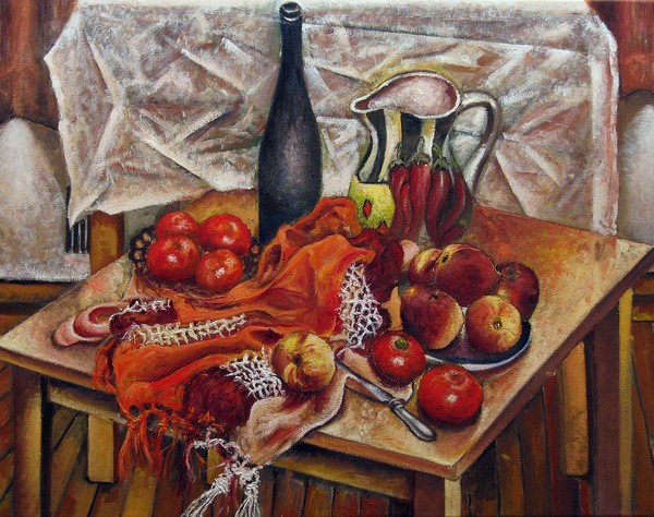 Still LIfe with Peaches and Tomatoes