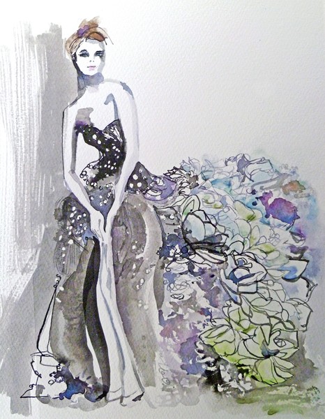 Goth Girl and her gown of succulents