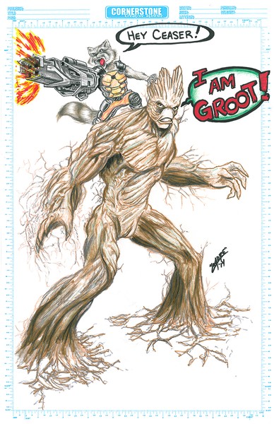 Rocket Raccoon and GROOT