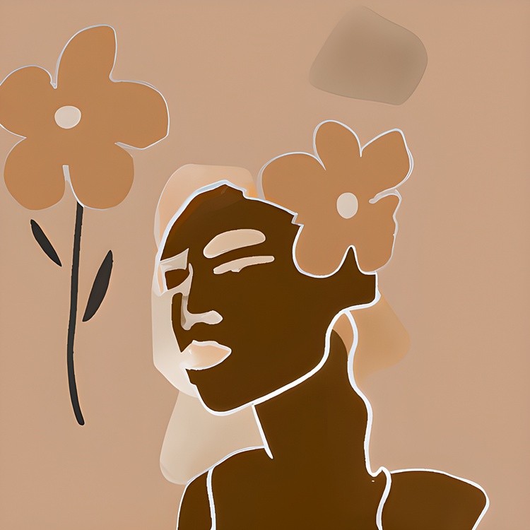 Bohemian woman minimalist painting