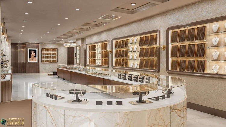 Sparkling Elegance: 3D Architectural Visualization of a Luxury Jewelry Shop in Jeddah, Saudi Arabia