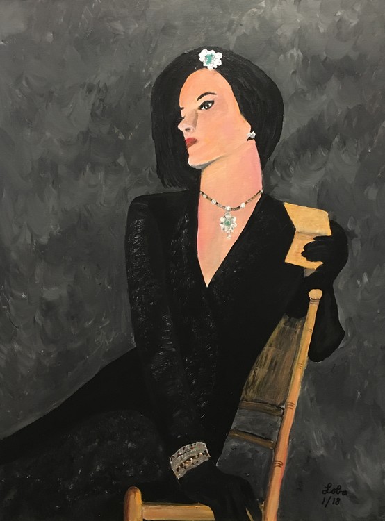 Lady in Black sitting