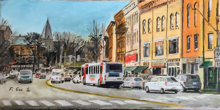 Street Scene of New England City