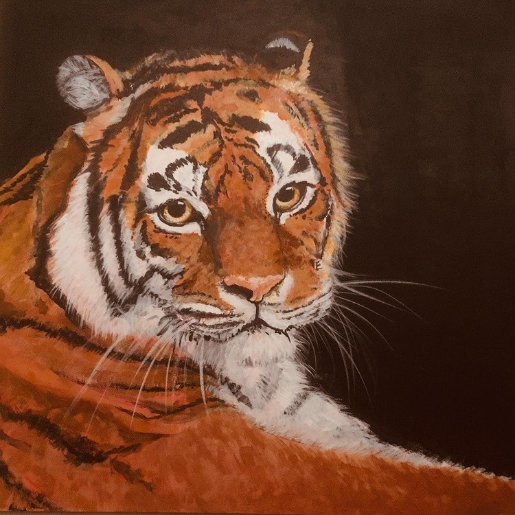 Tiger animals acrylicpainting  I opened a new account ayalaaroyoart  In this account Im promoting ar
