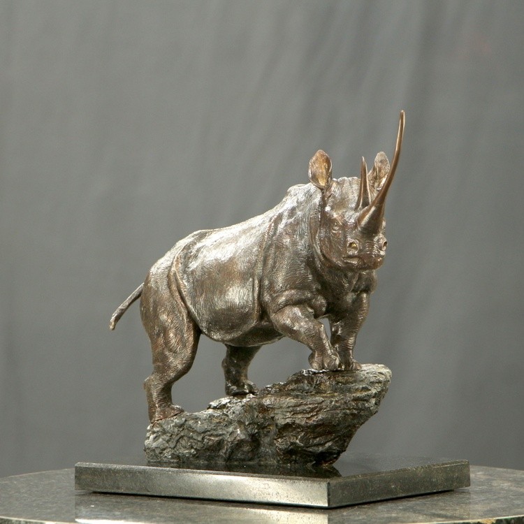 WAIWAI The Black Rhino limited edition bronze sculpture 2 of 14
