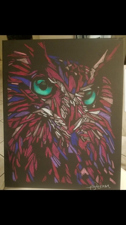 Emerald eye owl, first sketch