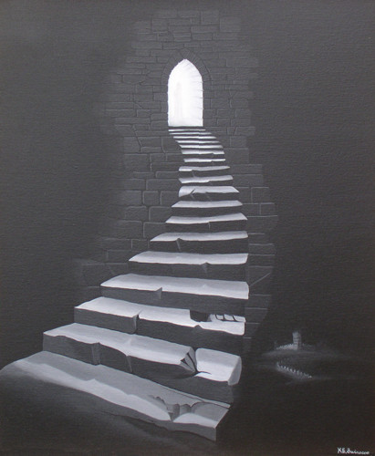 Gothic steps, the templer in light
