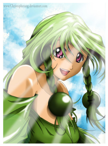 Lady in green