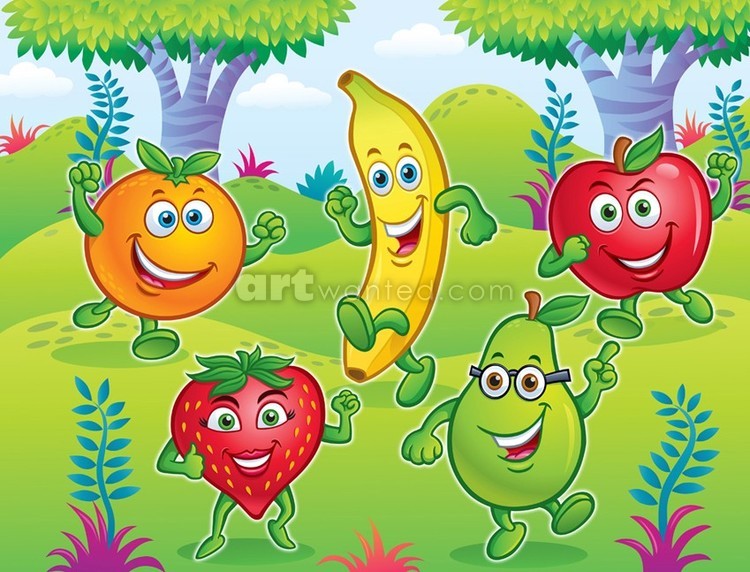 Cartoon Fruit Characters