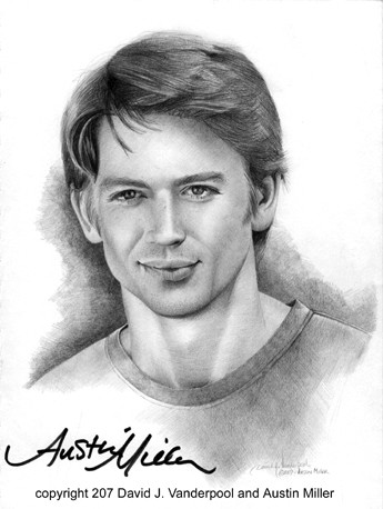 Autographed drawing of Austin Miller