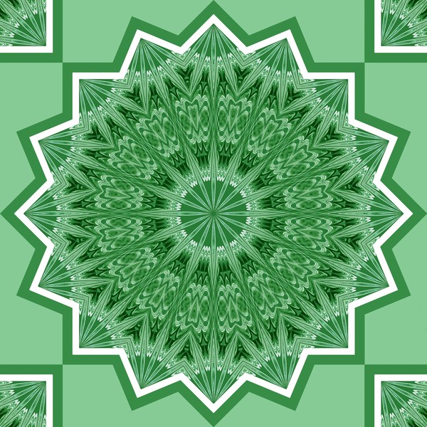 Green Kaleidoscope Star (Three)