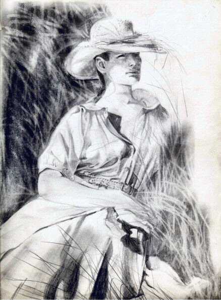 woman with hat