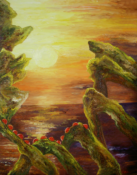 Ladybugs Worshipping sunset